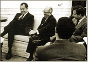 Hamer Budge with President Richard M. Nixon in the Oval Office. Courtesy of Hamer Budge
